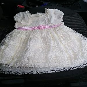 Nannette Baby Lace and Flower Baby Dress